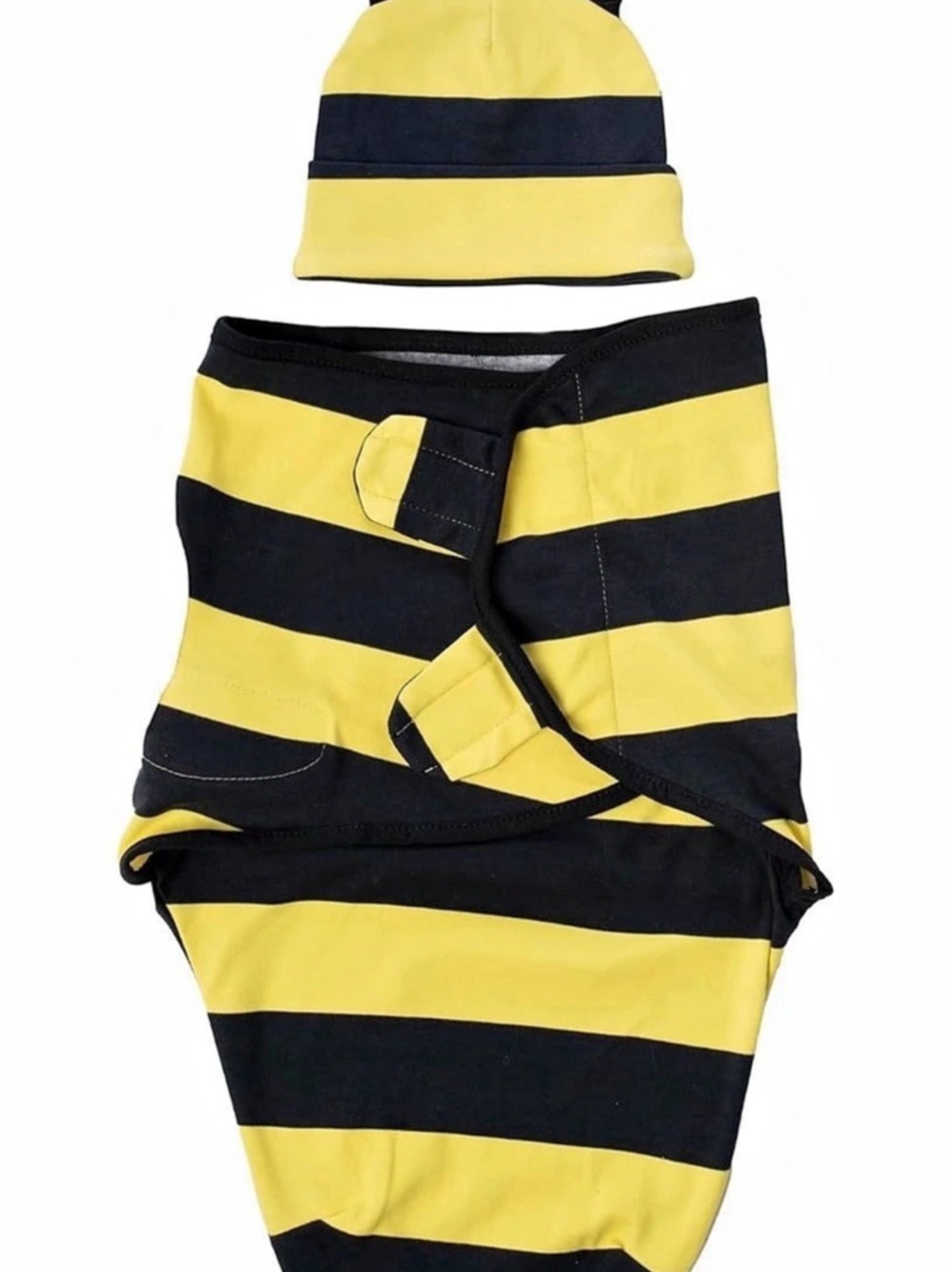 Cuddle Club Bumble Bee Cotton Swaddle with Matching Hat